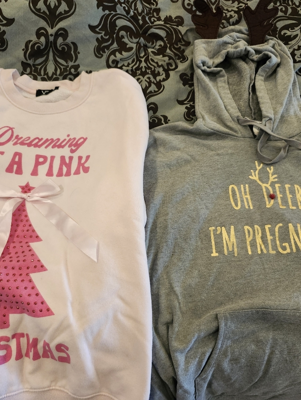 2 Christmas Maternity Sweatshirts